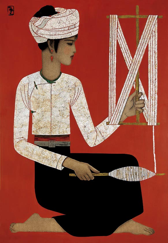 拐线傣女 40.9X60.6cm 1991年wz.jpg