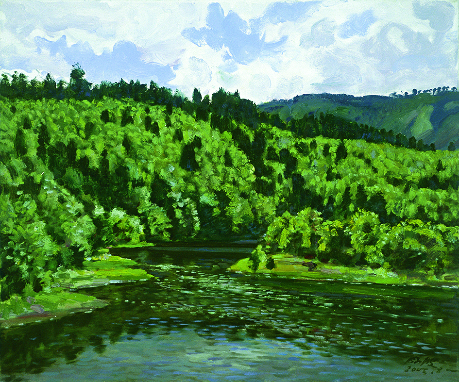 2005-8-《香格里拉的湖》－布面油彩－50x60cm－.jpg